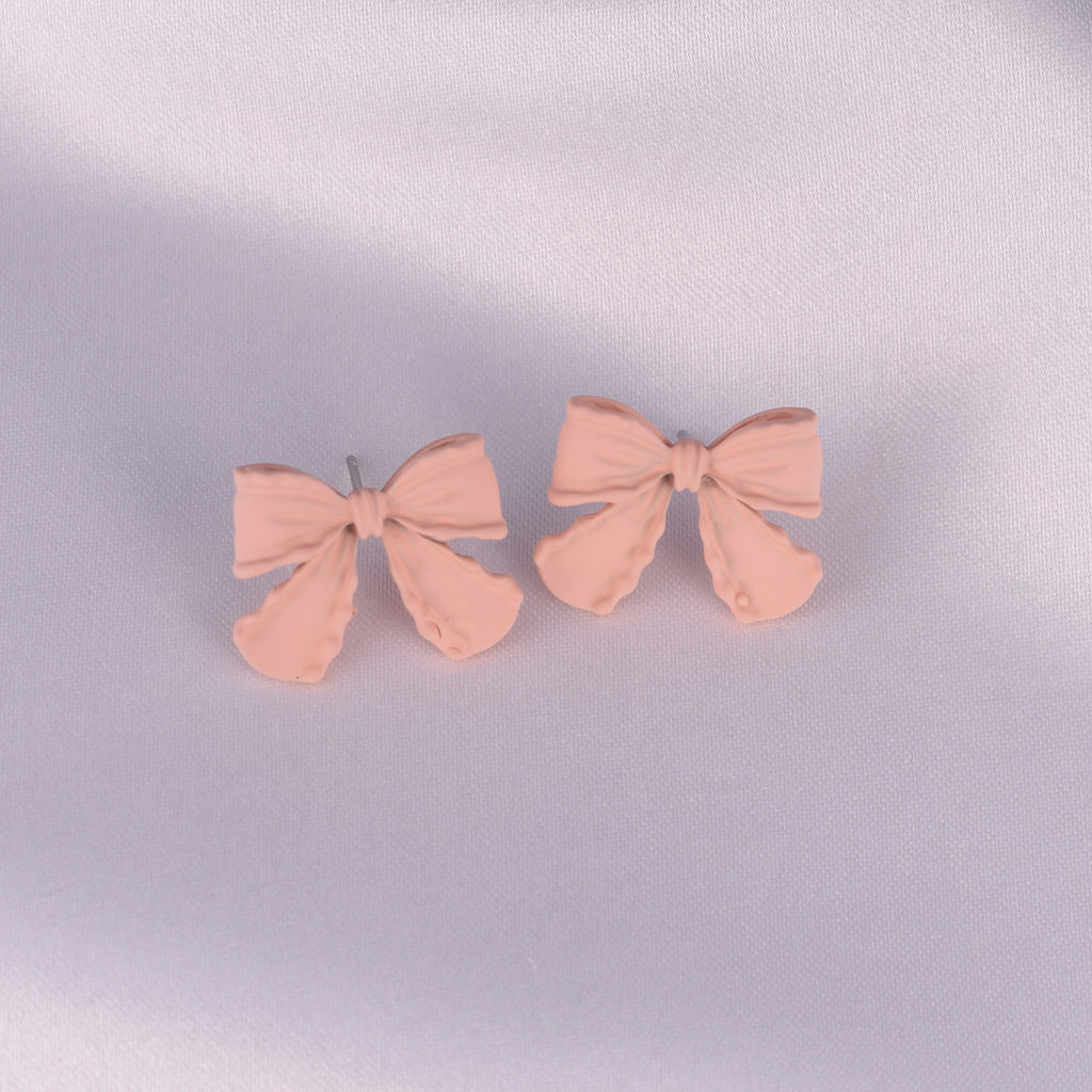 Pink Bow Stud Earrings