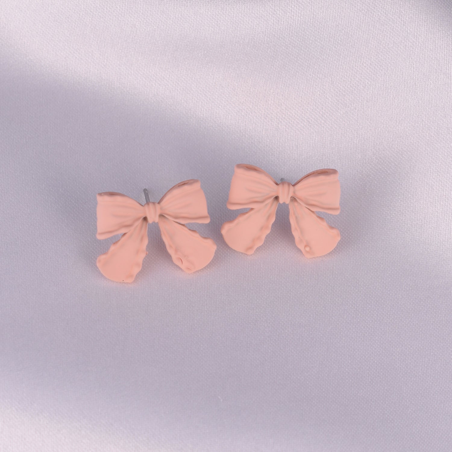 Pink Bow Stud Earrings