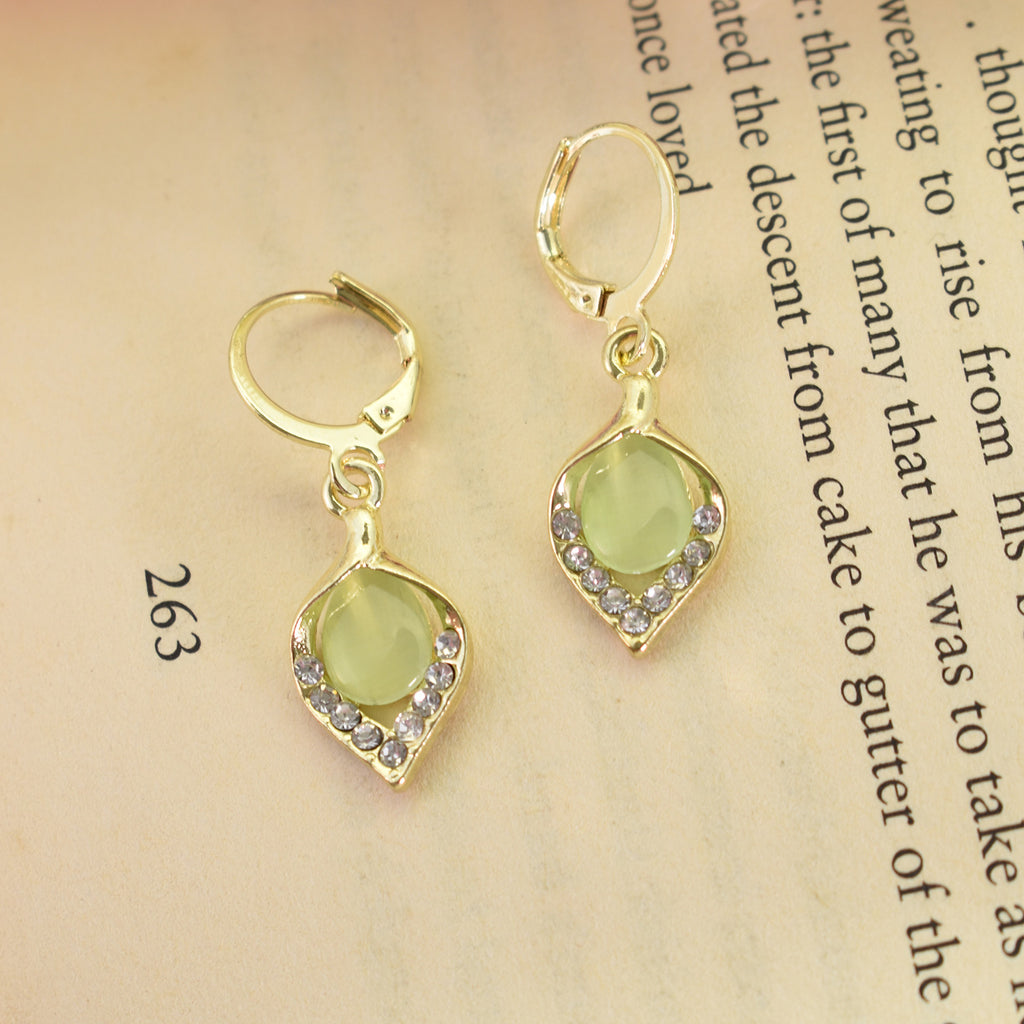 Pistachio Gleam Drop Earrings