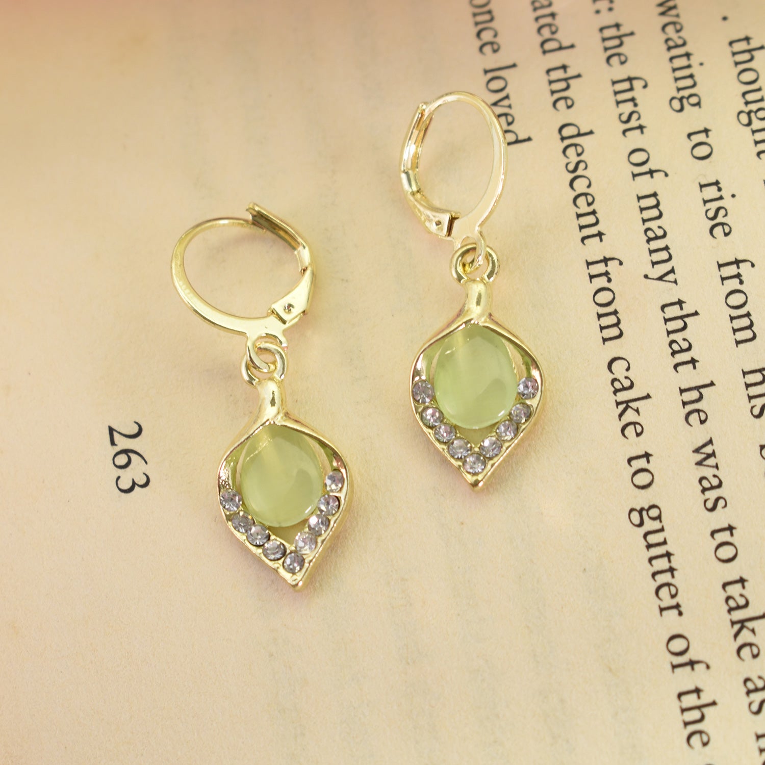 Pistachio Gleam Drop Earrings