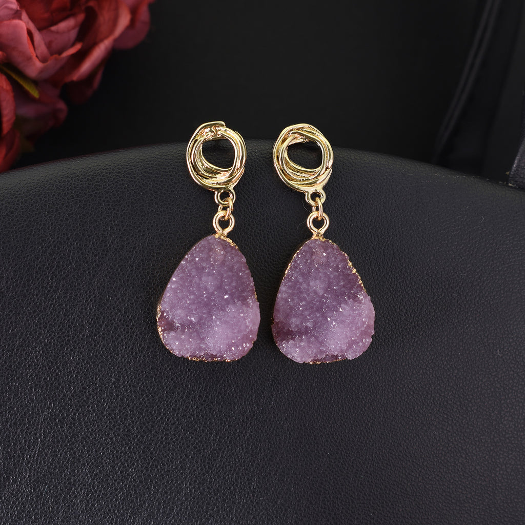 Amethyst Glow Drop Earrings