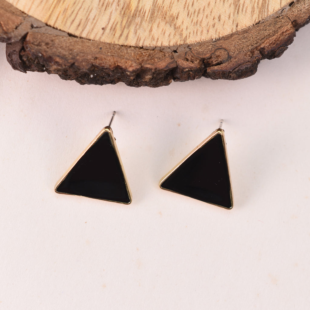 Aria Noir Triangle Stud Earrings