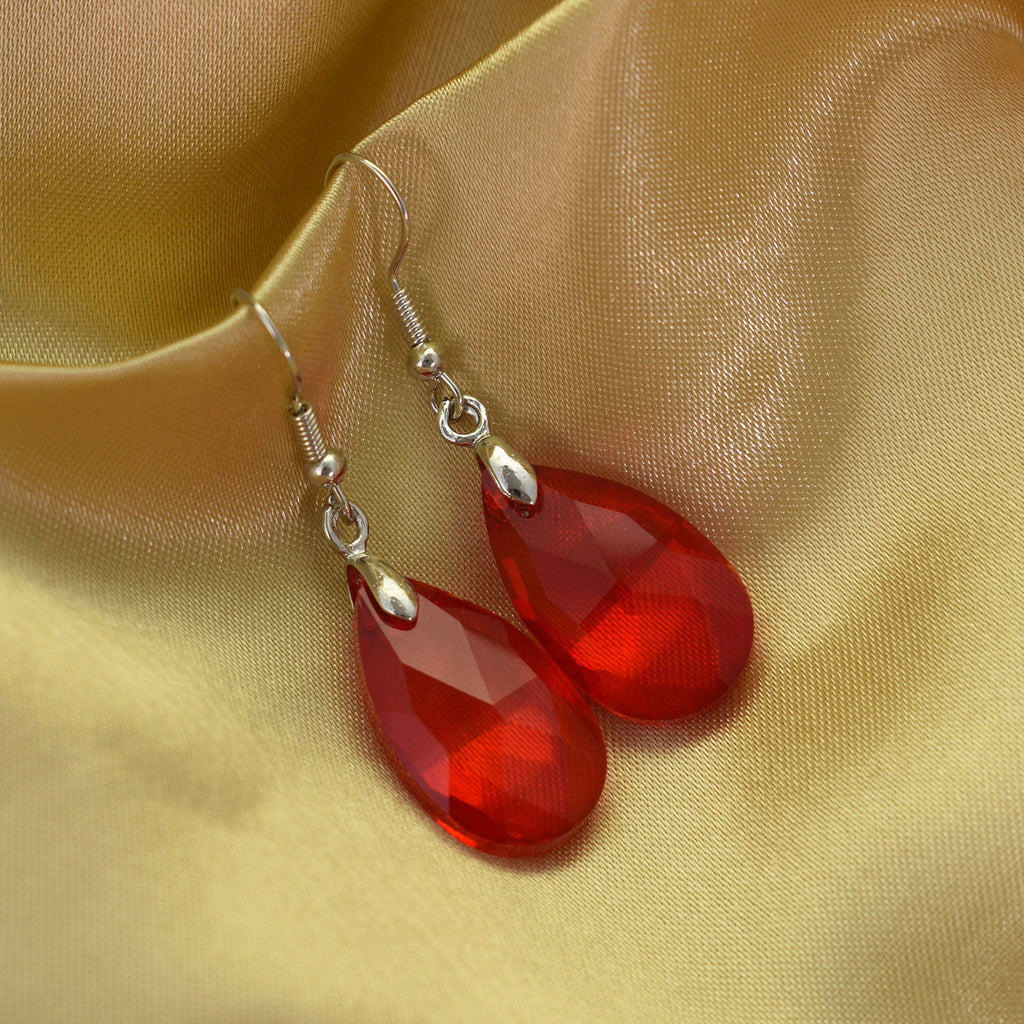 Elara Red Drop Earrings