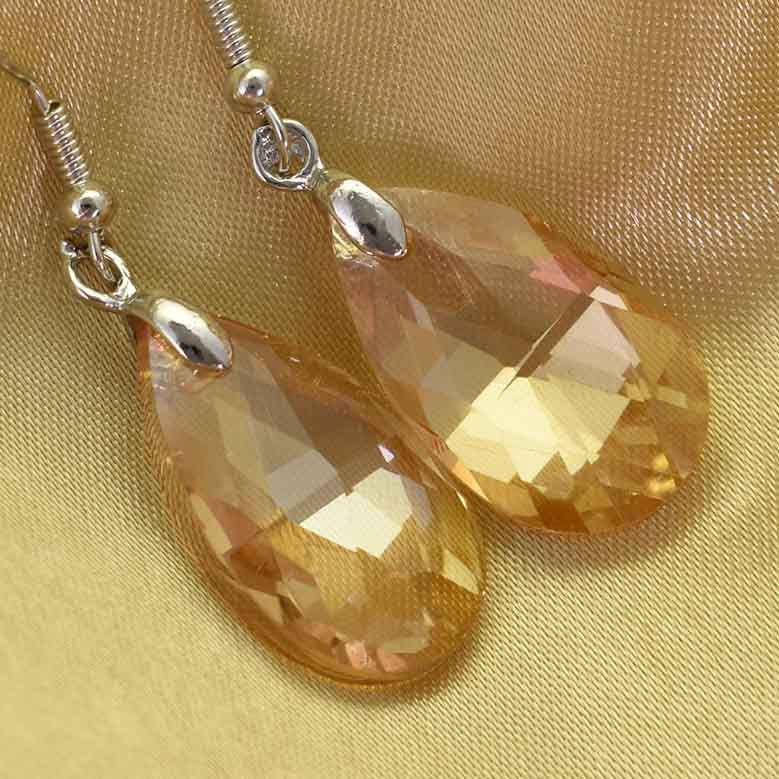 Elara Orange Drop Earrings