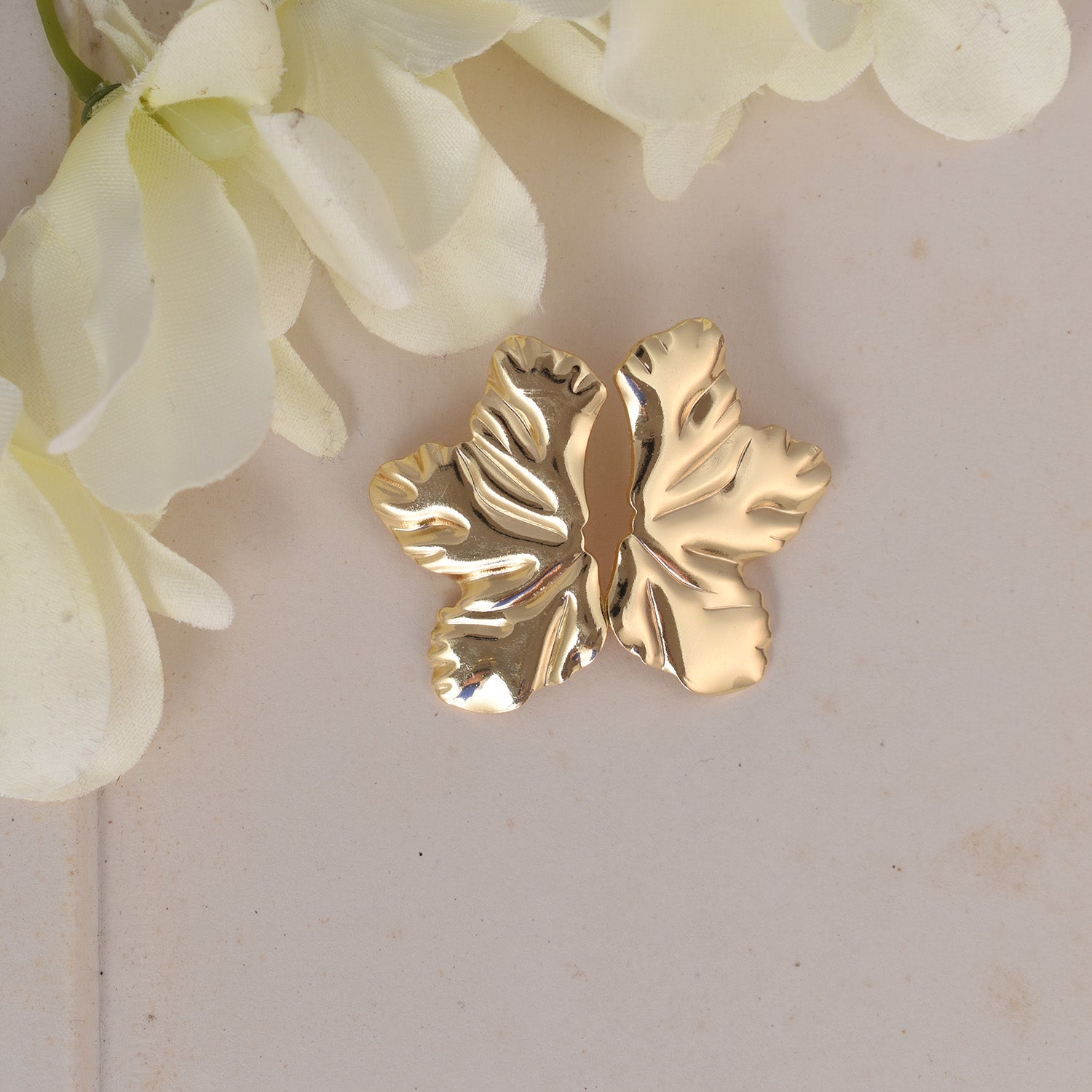 Lettie Gold Leaf Studs