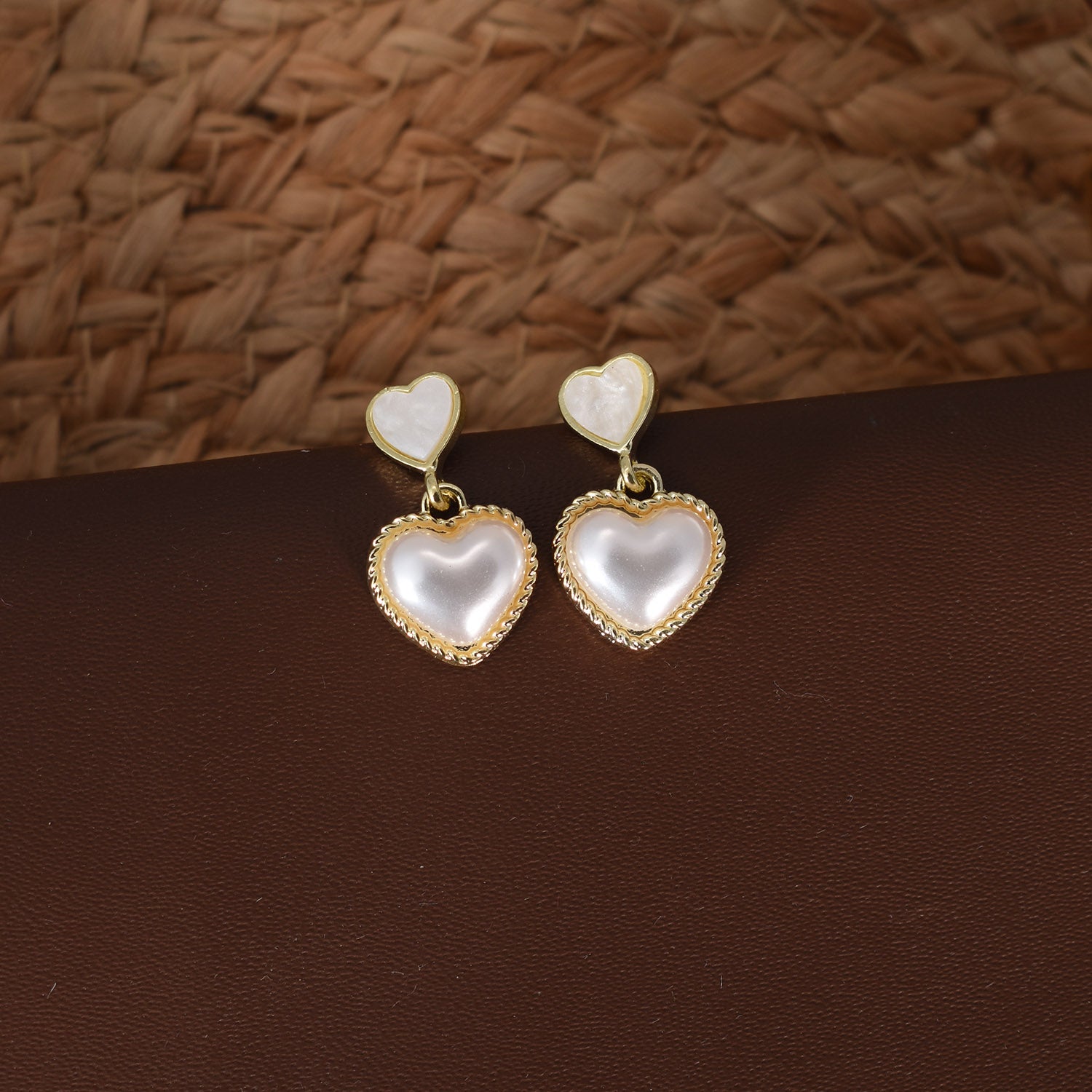 Kalyani Pearl Heart Drop Earrings