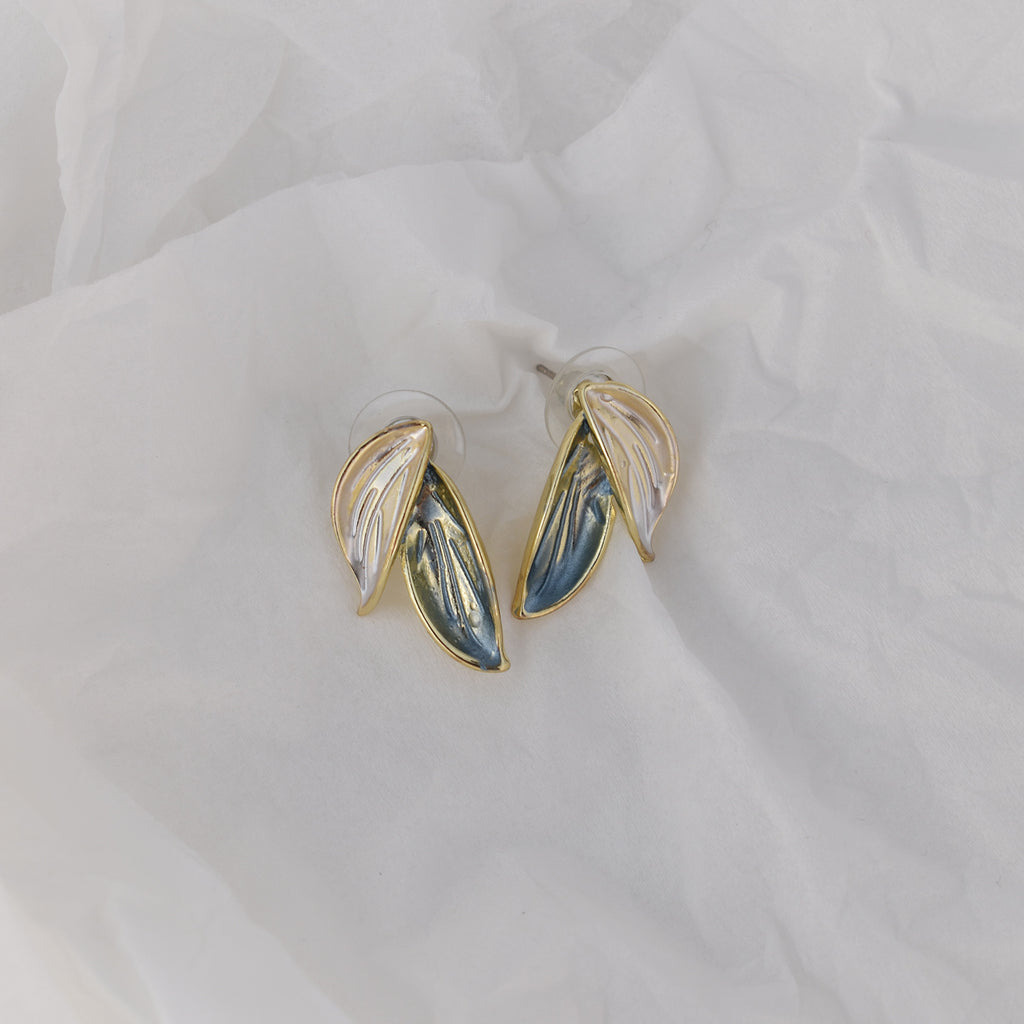 Golden Leaf Duo Stud Earrings