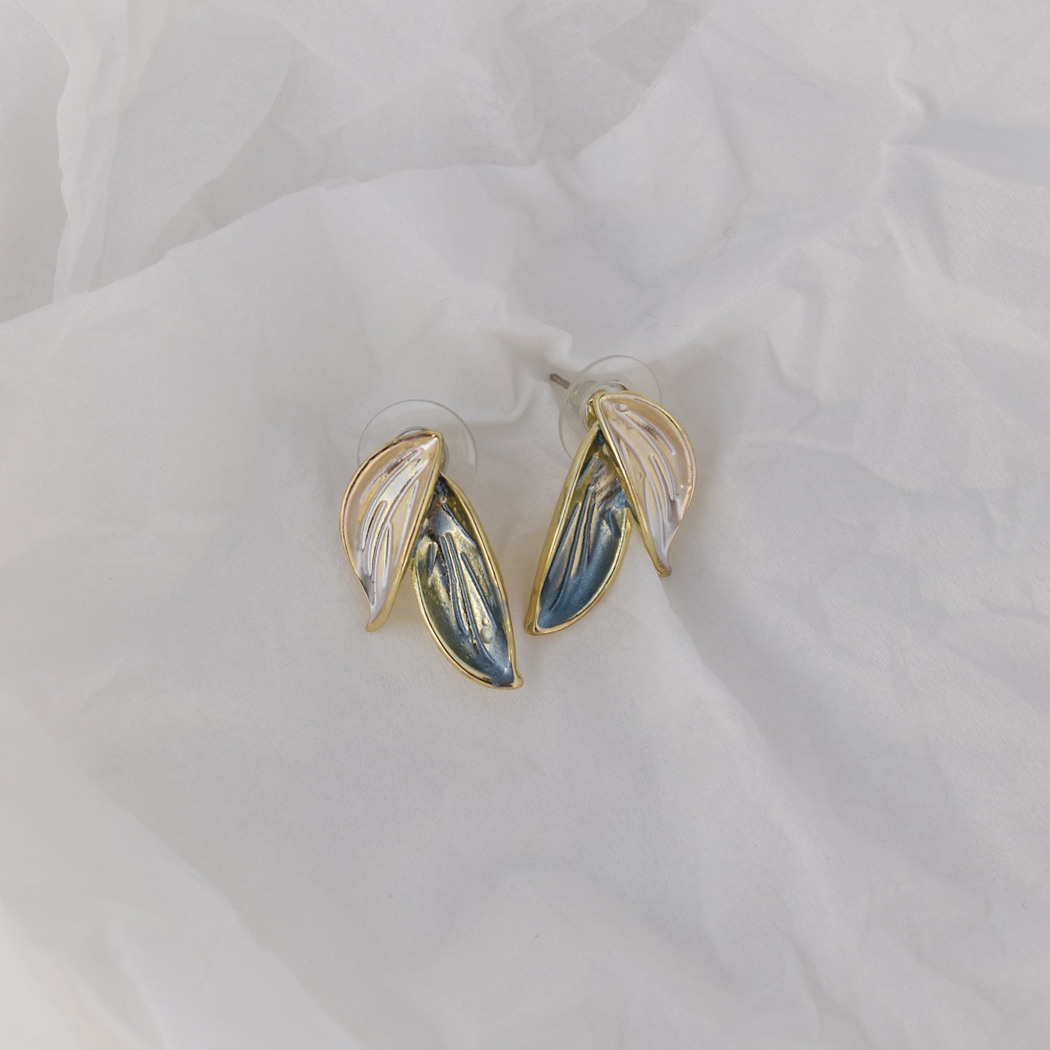 Golden Leaf Duo Stud Earrings