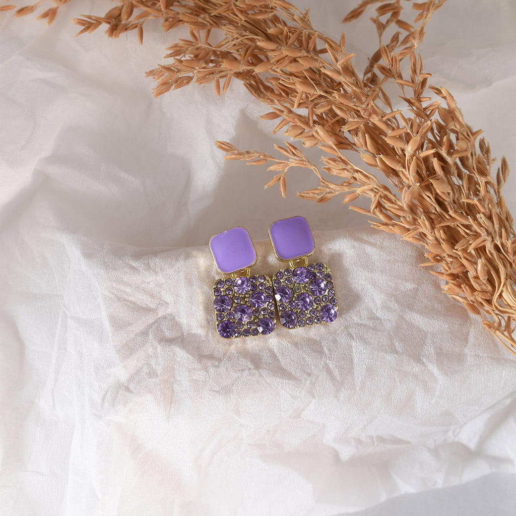 Sofia Lavender Square Drop Earrings