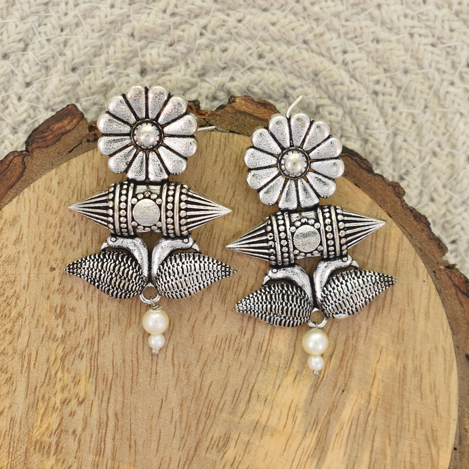 Myra Oxidised Earrings