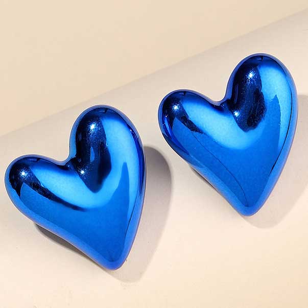Cora Blue Heart Stud Earrings