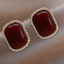 Emma Maroon Stud Earrings