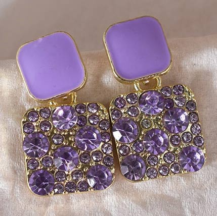 Sofia Lavender Square Drop Earrings