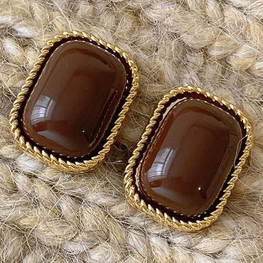 Emma Mocha Stud Earrings