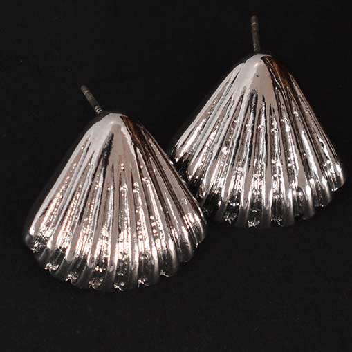 Zena Silver Shell Stud Earrings