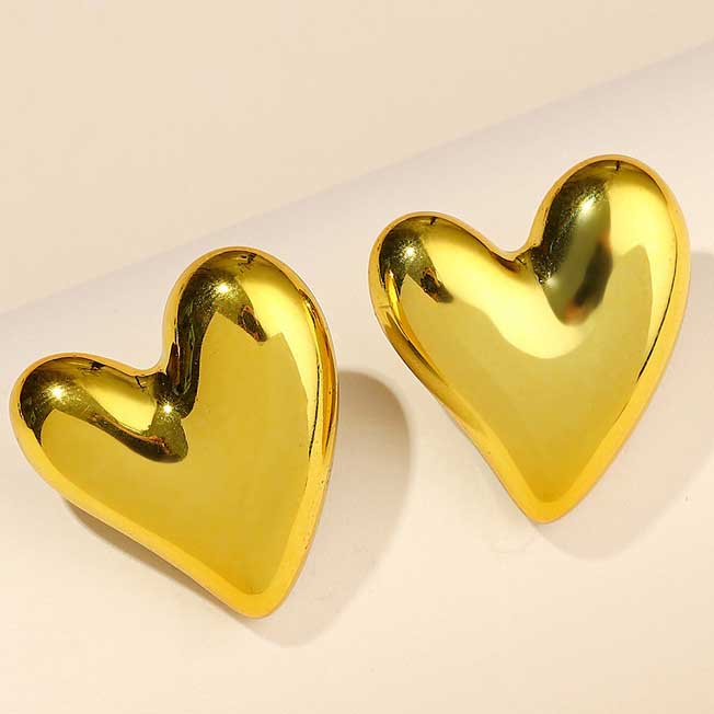 Cora Gold Heart Stud Earrings